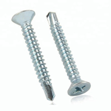 Flat Head White Zinc Plated Self Drilling Screw